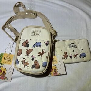 Disney Winnie the Pooh and Friends Set Crossbody Cell Phone Bag & Coin Purse